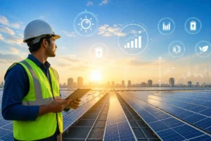 solar career courses after engineering — IISE students at solar plant