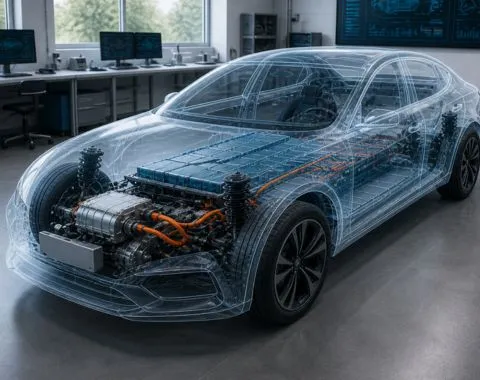 Electric vehicle components training India showing motor controller battery system learning