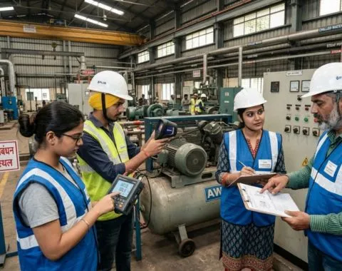 Trainer guiding students in BEE certification preparation for energy auditor certification India