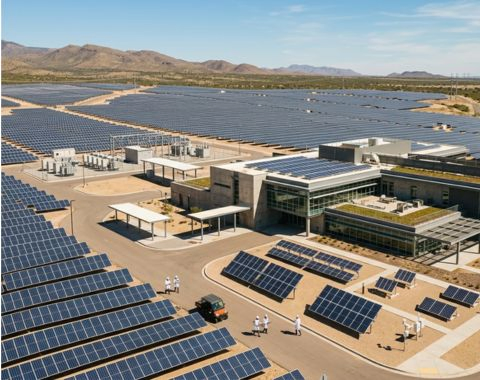 Large-scale commercial and industrial rooftop solar installation on an Indian manufacturing plant